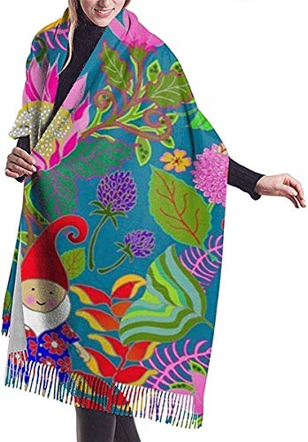 Preisvergleich Produktbild Damen Winterschal, hawaiianische Gartenzwerge, gemütlich, weich, modisch, warm, großer Schal