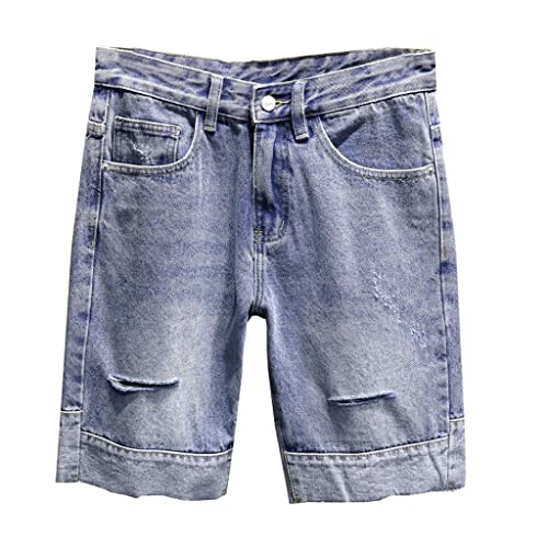 Short en jean homme ample coupe droite contre la chaleur estivale