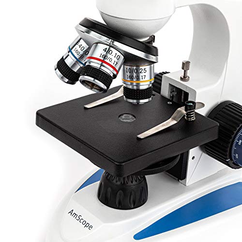 Image of AmScope M158C‑E1 40X-1000X Monocular Compound Microscope with 360 Rotating Head, LED Illumination, Full Optical Glass and USB Digital Camera