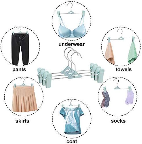 Miniatura 5 de Perchas para pantalones con clips, 50 perchas apilables para ropa con clips, perchas antideslizantes para pantalones, perchas para faldas con clips,