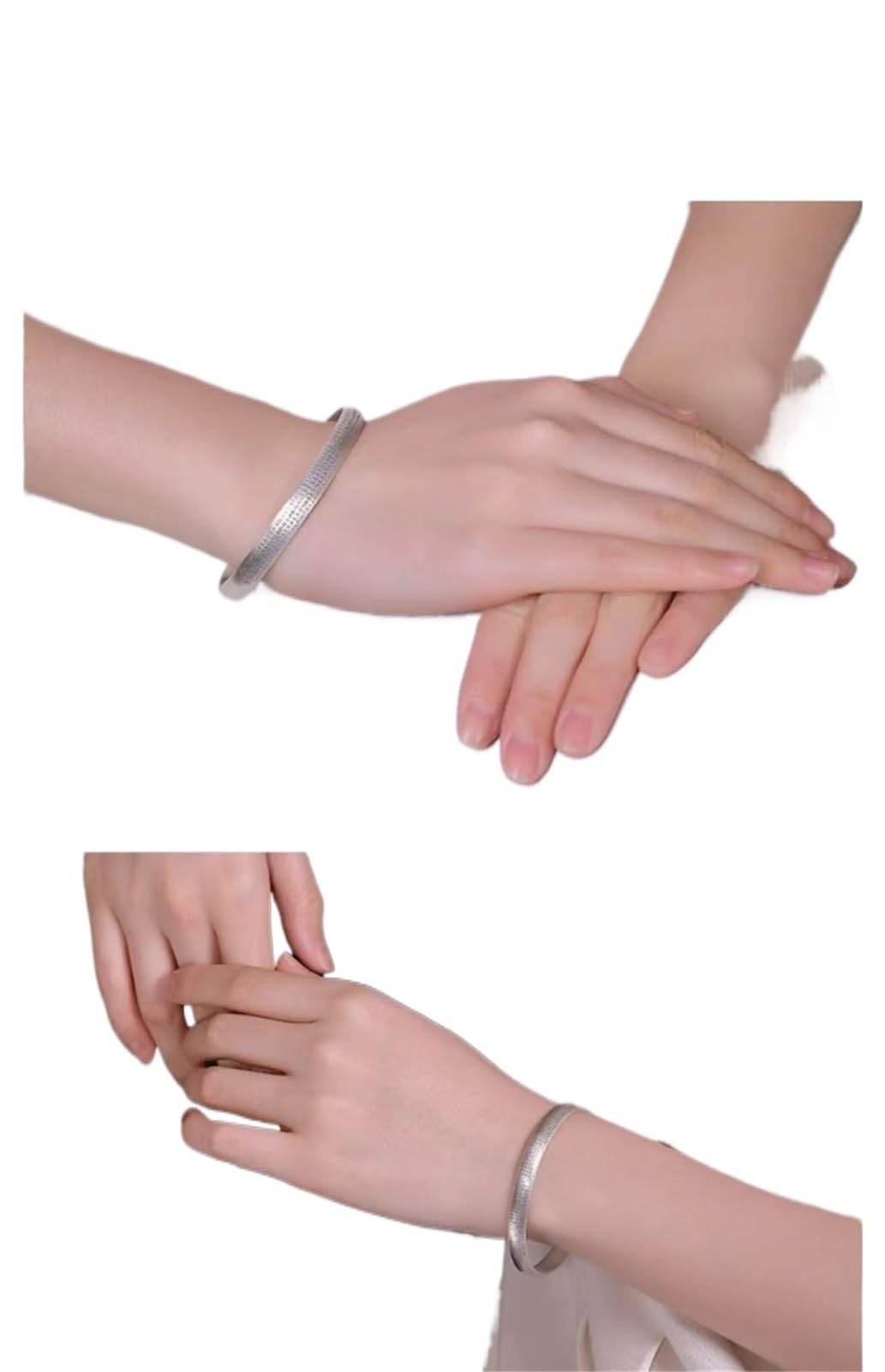 Bracciale in argento, bracciale rigido alla moda, bracciale in argento 999 con citazioni buddiste, i braccialetti aperti in argento con sutra di diamanti possono essere regalati a qualcuno che è impor