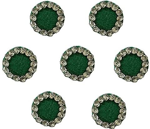 New Love Collection Round elegant Green Bindi With Silver Stone For Women & Girls (Size-2 (8MM))-image-15