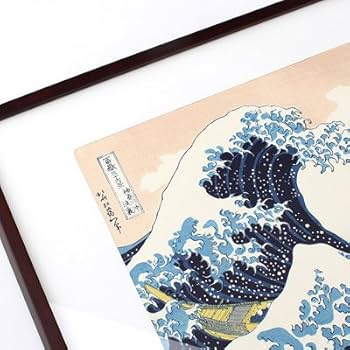 手摺　三社浮世絵札　額装 額-RAIKOU-3枚用別売りの専用額縁（中の浮世絵は見本です