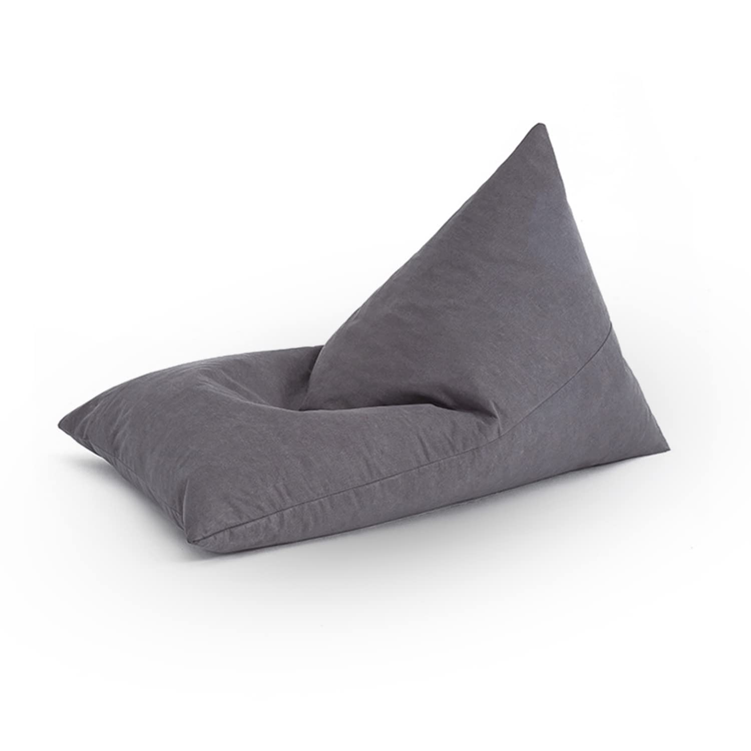 PHASFBJ Bean Bag Chairs(No Filler),Washable Premium Canvas Stuffie Seat, 47" x 31" Extra Large Triangle Floor Sofa, Stuffed Animal Storage Bean Bag Chair Cover,Black