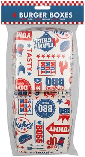 The Home Fusion CompanyTakeaway Style BBQ Food Containers - Hot Dogs Burgers Fries & Plates All Recyclable