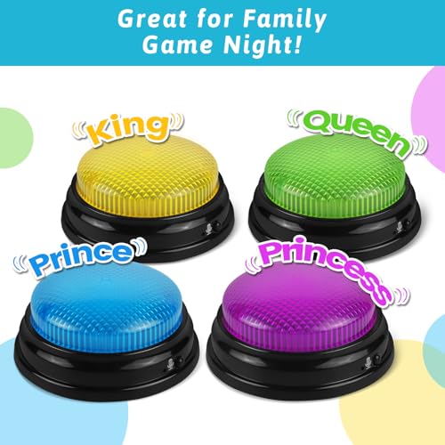 BEAN LIEVE Recordable Answer Buzzers - Set of 4, Personalized Sound, Game Show Buzzers for Family Game, Trivia Nights and Classroom Teaching - Image 7