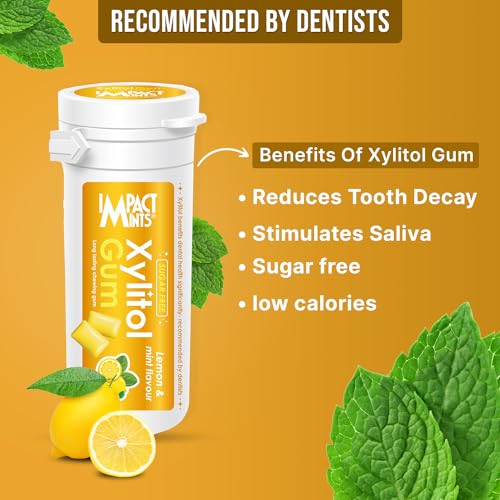 Image of inchIMPACTMINTS inch Sugar Free Xylitol Chewing Gum Assorted Flavour - Lemon, Lime & Soda (Pack of 9, 30g Each)