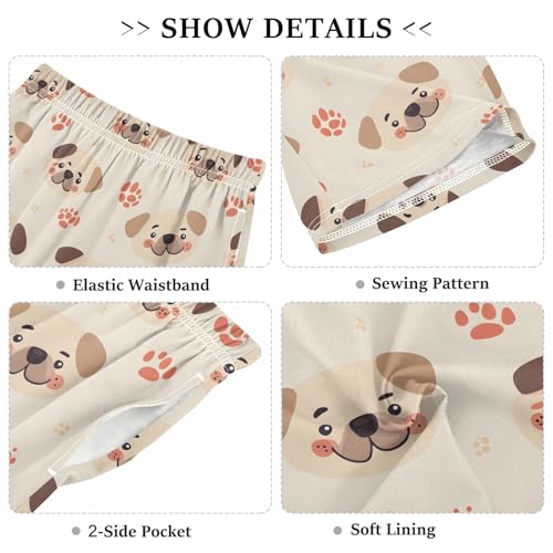 ALAZA Funny Dog Paw Print Pajama Shorts Sleep Shorts Pant Lounge Pajama Bottoms Elastic Waist with Pockets3