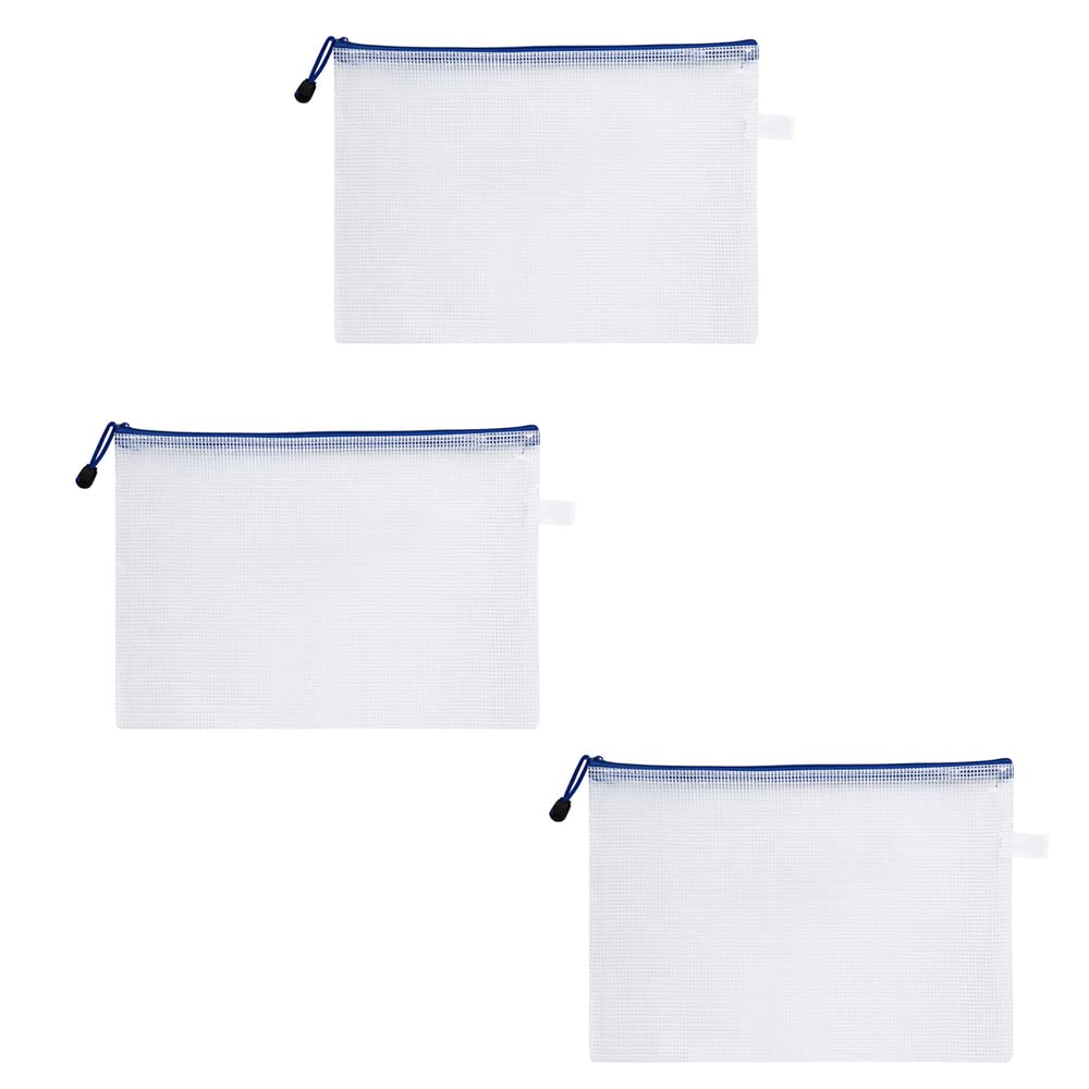 Carteras de plástico A3 con cremallera, 120 bolsas blancas con cierre de cremallera, carteras de malla, bolsa de almacenamiento impermeable para archivos de documentos, suministros de viaje de oficina