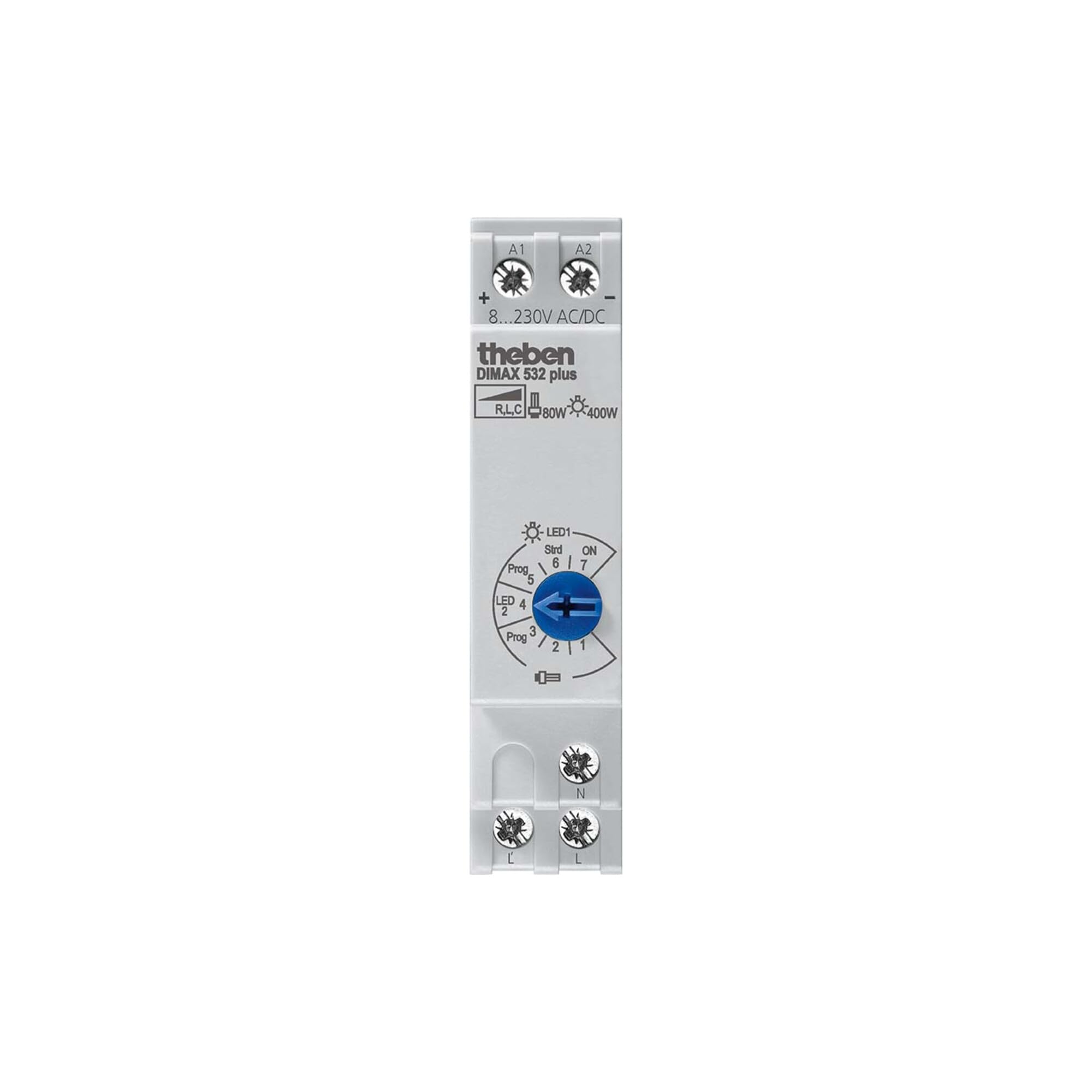 Theben 5320001 DIMAX 532 Plus I Universaldimmer I Automatische Lasterkennung I Einstellbare Mindesthelligkeit I Multispannungs-Eingang
