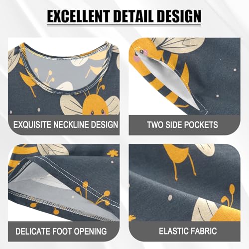 Honey Bee Kids Pjs Set Boys Girls Summer Short-Sleeve Sleepwear Pajamas 2PCS4