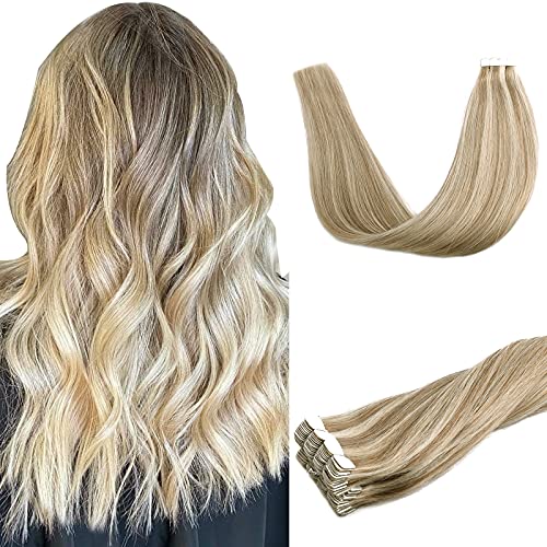 Vlasy 20 Inch Mini Tape in Hair Extensions Human Hair Straight Mini Tape Hair Micro Tape in Extensions 20Pcs/pack (20 Inch, P16/60#)