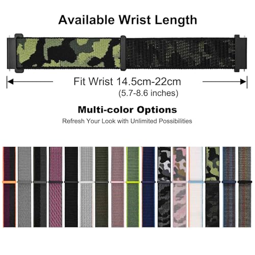 Image of WOCCI Adjustable Nylon Sport Watch Bands with Hook and Loop Fastener, Quick Release Watch Straps for Men and Women, Band Width 18mm 20mm 22mm
