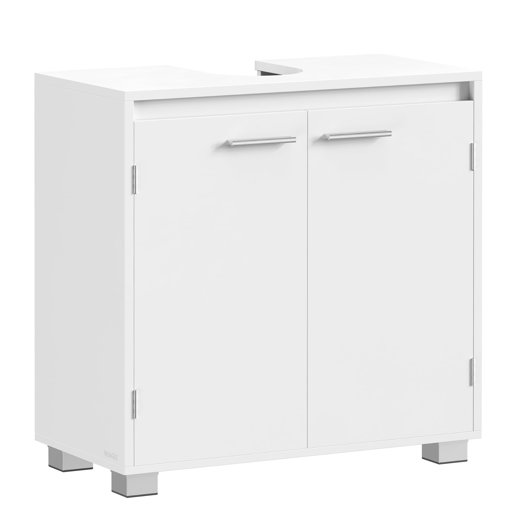 Under Sink Bathroom Cabinet with Storage Compartments, Cloud White