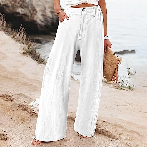 SMIDOW High Waist Wide Leg Pants for Women Trendy 2024 Casual Loose Long Trousers Palazzo Pants with Pockets2