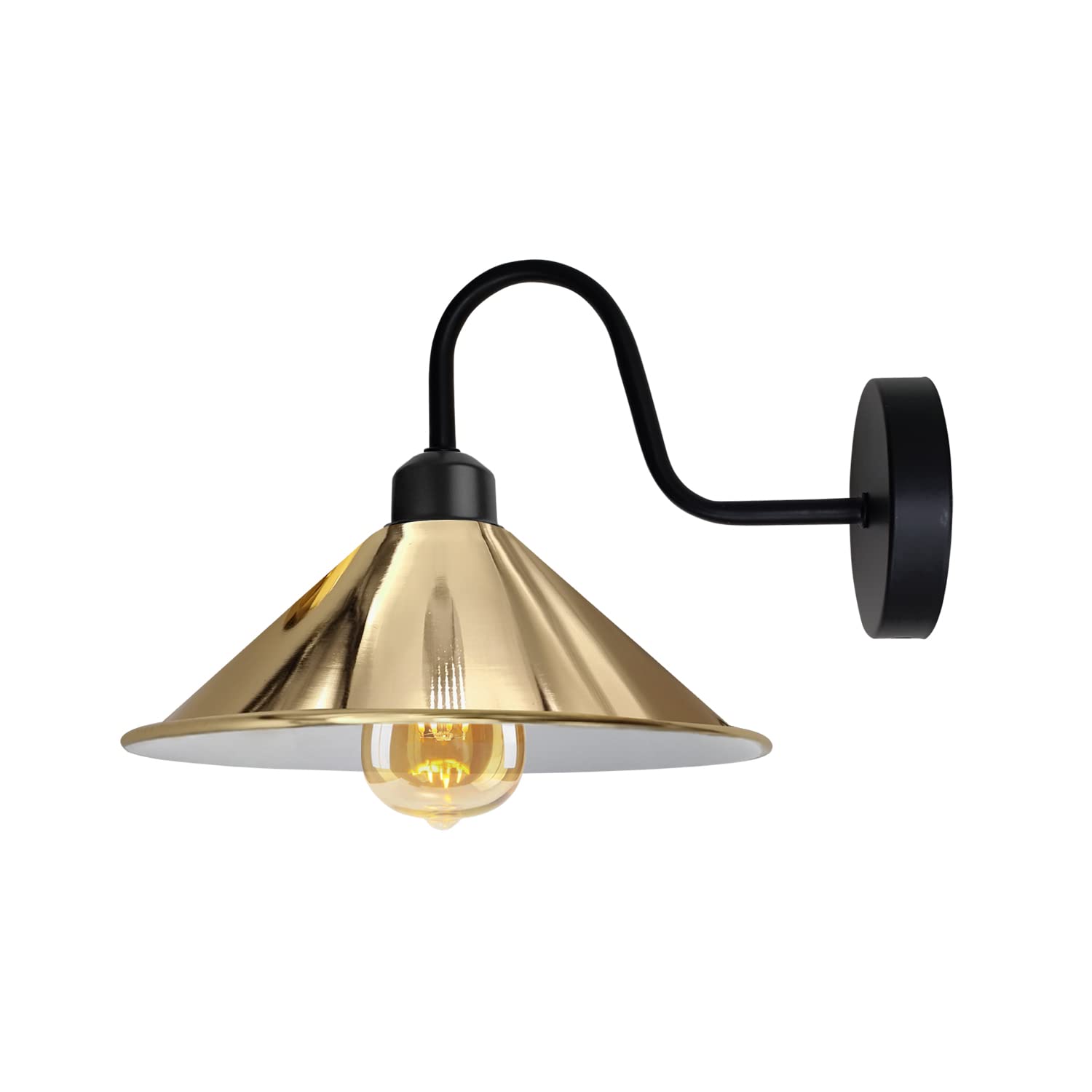 Led Wall Sconce Indoor Modern French Gold 22cm Cone Shaped Shade