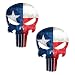 Texas Flag Skull Punisher Sticker USA Lone Star State Decal