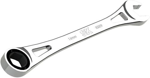 Miniatura 1 de SK Hand Tool 80009 - Llave de trinquete métrica de 0.630 in con marco X de 6 puntos, cromada, oscilación de arco de 1.7, 216 posiciones, fabricada