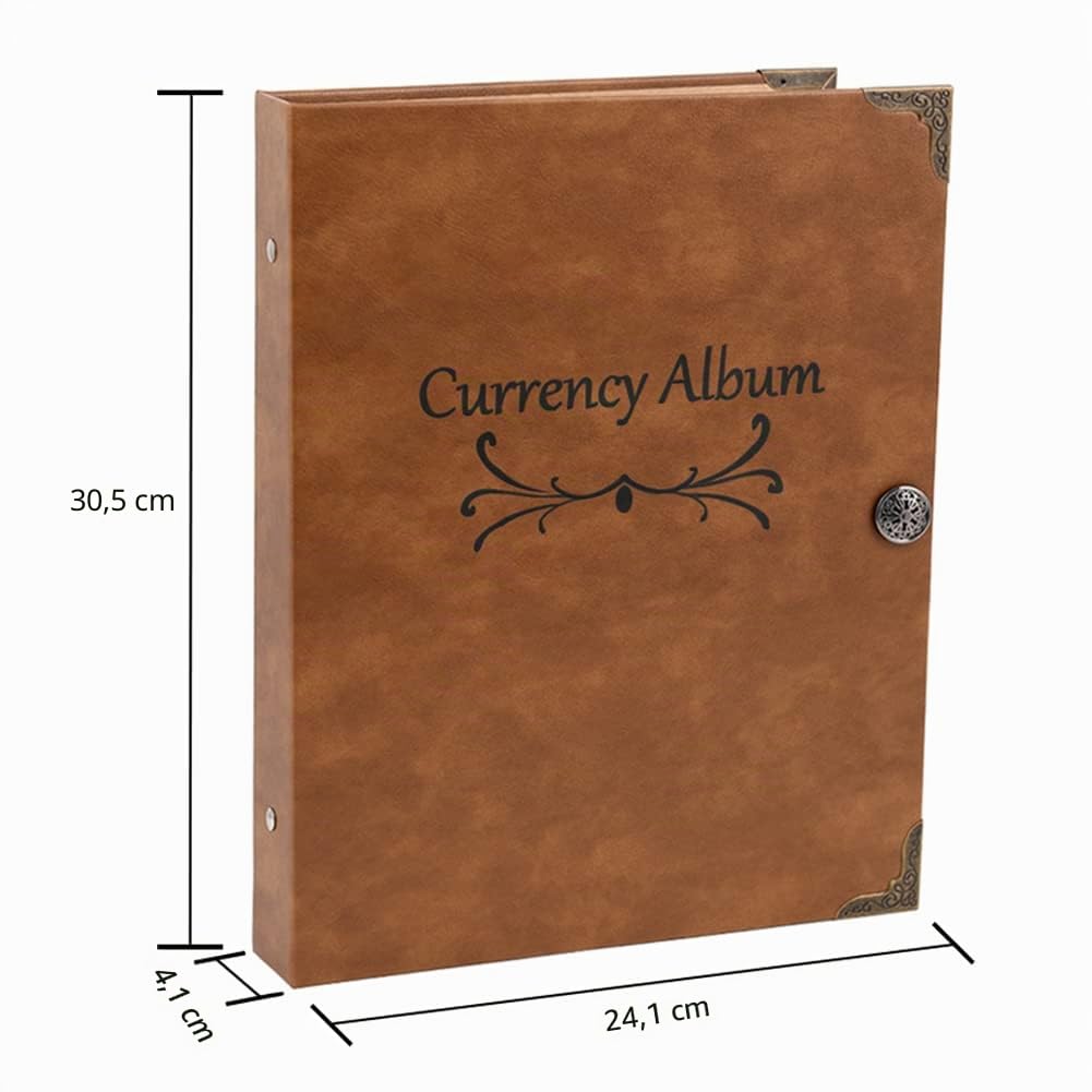 Álbum de monedas de 120 bolsillos, colección de billetes de papel, suministros para coleccionistas (40 hojas)