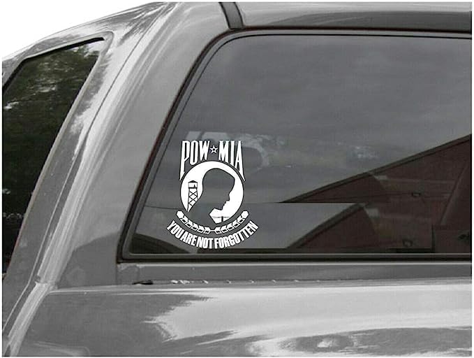 POW/MIA Prisoner of WAR Decal United States Army Military for Car, Truck, Window, Laptop, Bumper US Flag