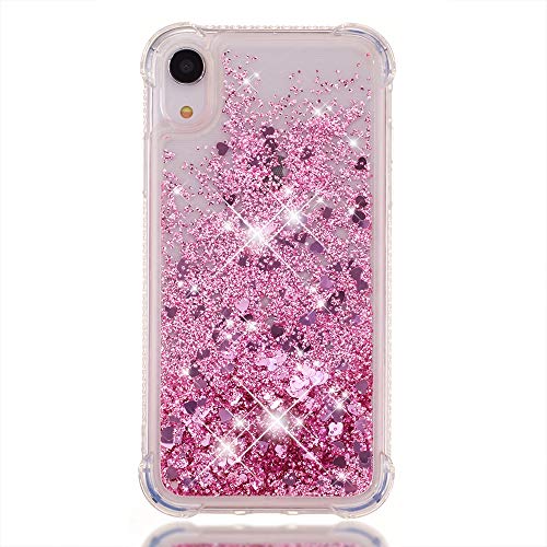 Compatible con Apple Phone XR Glitter Fundas, Suave Silicona Funda Protectora Bumper Antiamarillo Funda Transparente Bling liquida Carcasa Teléfono Anti-Rasguños Ultrafina Cover para iPhone XR