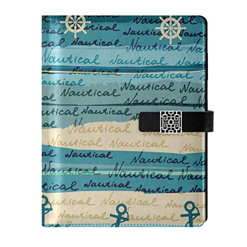 RunningBear Leather Journal Notebook - Nautical Travel Journal Writing Notebook Binder with Pockets Daily Planner Diary Book for Office School Business