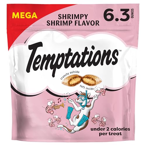 Temptations Cat Treats Classic Crunchy and Soft Cat Treats Shrimpy Shrimp Flavor 6.3 oz. Pouch