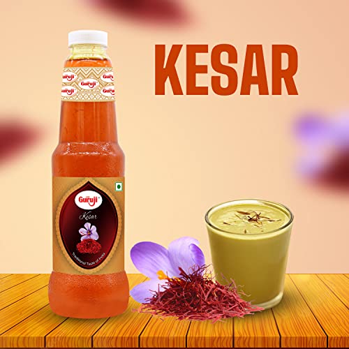 Image of Shree Guruji Kesar Sharbat & Khus Sharbat Combo Pack Beverage Instant Refreshing Syrup Mineral Rich Drink for Summer(1 Litre)