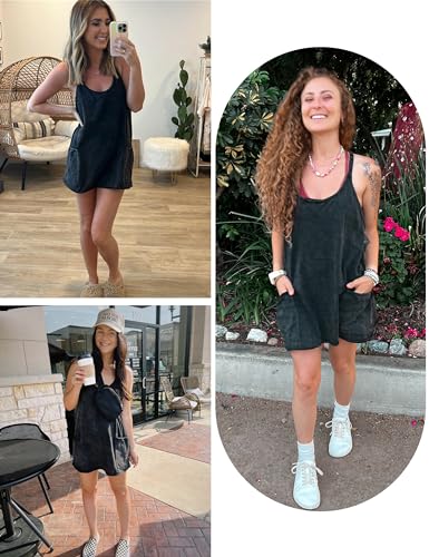 Image of Lianlive Women Athletic Mini Dresses Built-in Shorts Set Summer Sleeveless Sundress Hot Shot Mini Dress