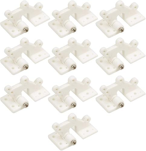 uxcell Bisagras RC Bisagra de escotilla ajustable L30 x W16 mm, para RC Modelo Avión Piezas Blancas 10pcs