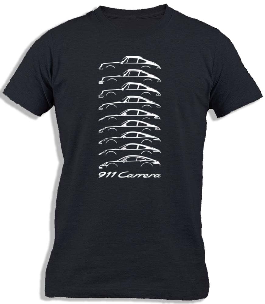 ™ 911 History Carrera | Sportcars Turbo Engine Supercars Super Fast Car Petrolhead Enthusiast Silhoette History Cotton T-Shirt For Men