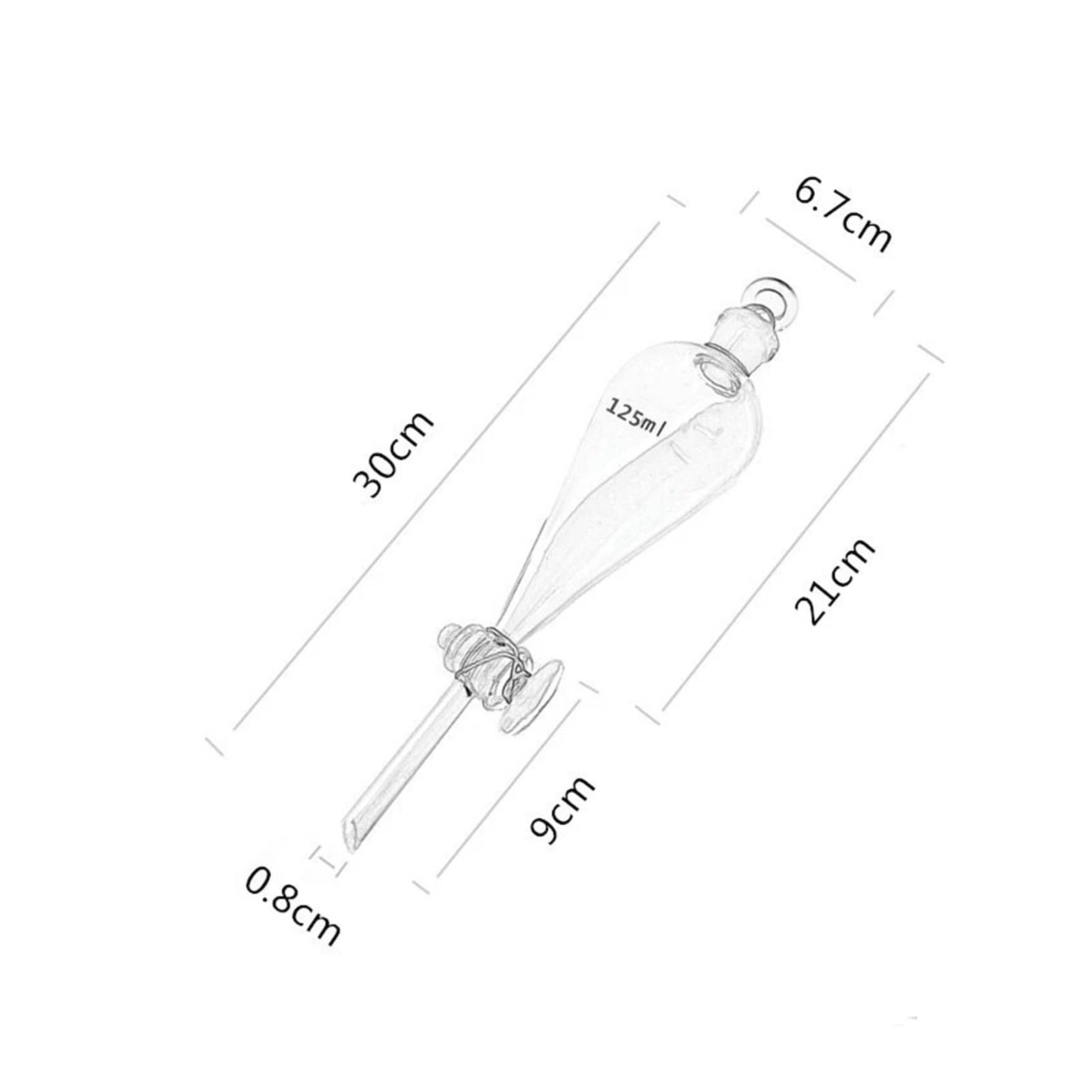 2 unids/Pack 125mL Embudo Separador de Vidrio con tapón de Vidrio Tornillo Grifo Embudo separatorio cristalería de Laboratorio