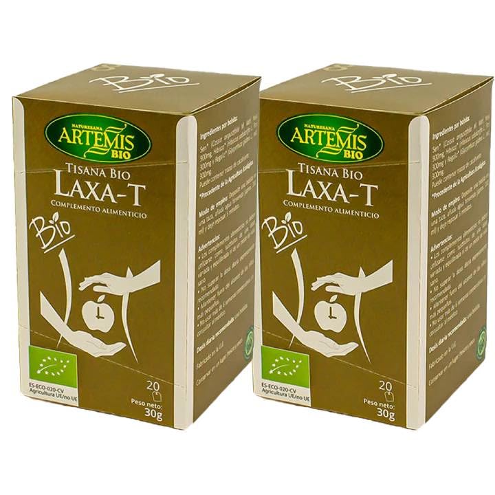 Pack 2 x Tisana Laxa T Artemis Bio 20 filtros (40 filtros) – Infusión ecológica de hierbas en bolsitas, sabor herbal suave, ideal para la noche o sobremesa, preparación fácil