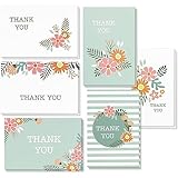 48 Assorted Pack Thank You Note Cards for Her - Bulk Box Set - Blank on the Inside - Feminine Floral Flower Design - Includes 48 Greeting Cards and Envelopes - 4 x 6 Inches