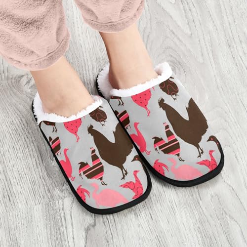 Farm Animals Rooster Chicken Goose Duck House Slippers for Women Men2