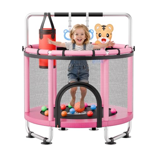 Image of VEVOR 3 /4.6 /5 FT Trampoline Indoor /Outdoor Trampoline for Toddlers, Foldable Mini Baby Jump Toy with Foam Handle, Recreational Trampolines Birthday Gift for 3+ Years Kids