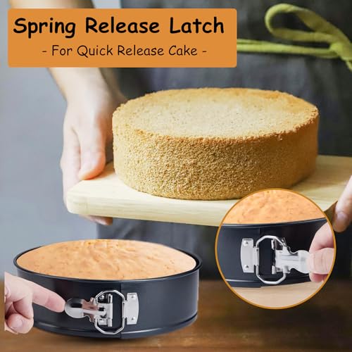 Lepat 6 Inch Spring Form Cake Tin, Non-Stick Round Cake Pan with Loose Base for Easy Release, Round Cake Tin for Baking Cheesecakes, PFOA Free, Grey Fridge and Freezer Safe - Image 4