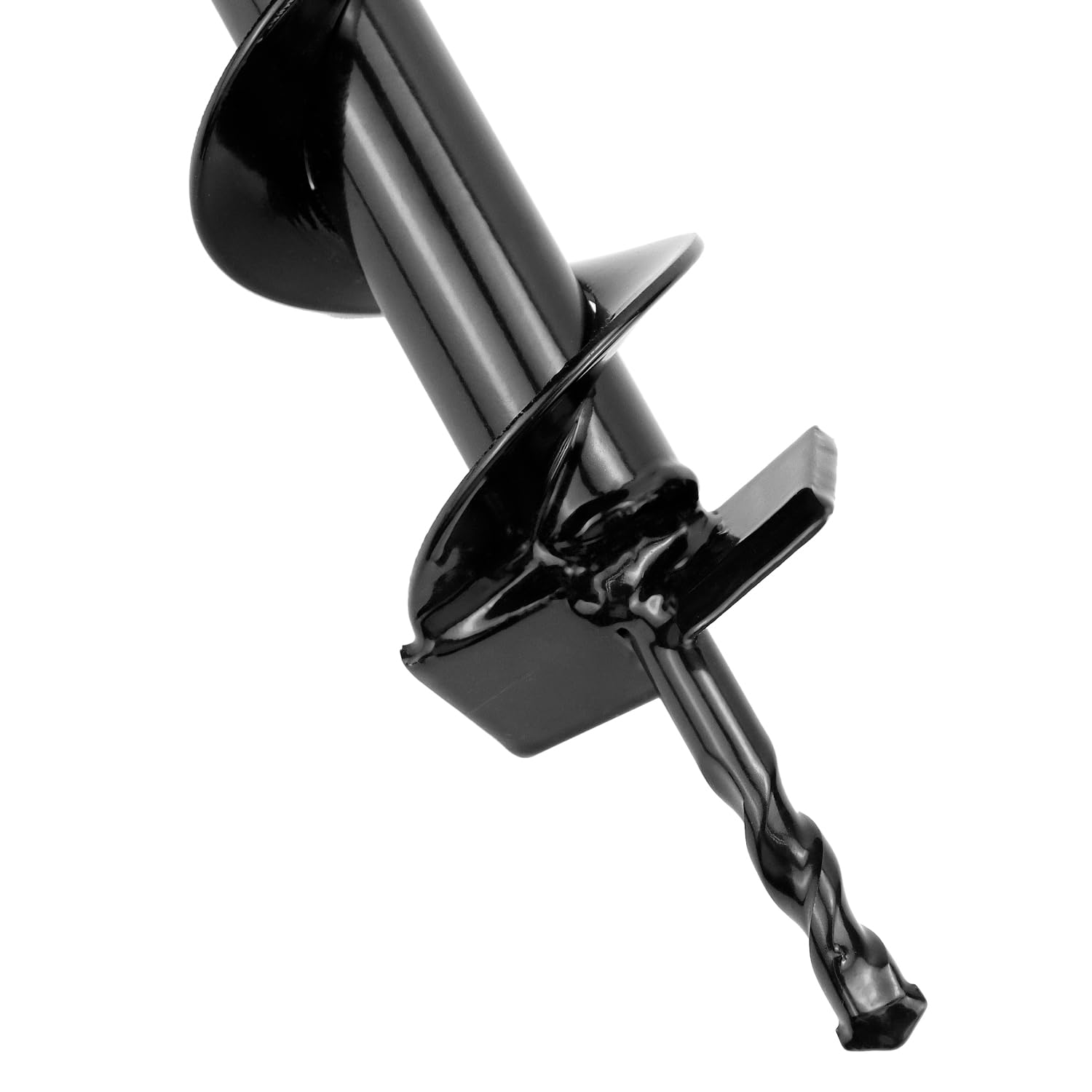 QWORK® Wiertło do ziemi 60 mm z adapterem, 80 cm, do wiercenia otworów i sadzenia drzew
