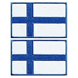 stidsds 2 Stück Finnland Flagge Patch Finnland Flaggen Bestickte Aufnäher Finns Flaggen Militär Taktischer Patch für Kleidung Hut Rucksäcke Stolz Dekorationen