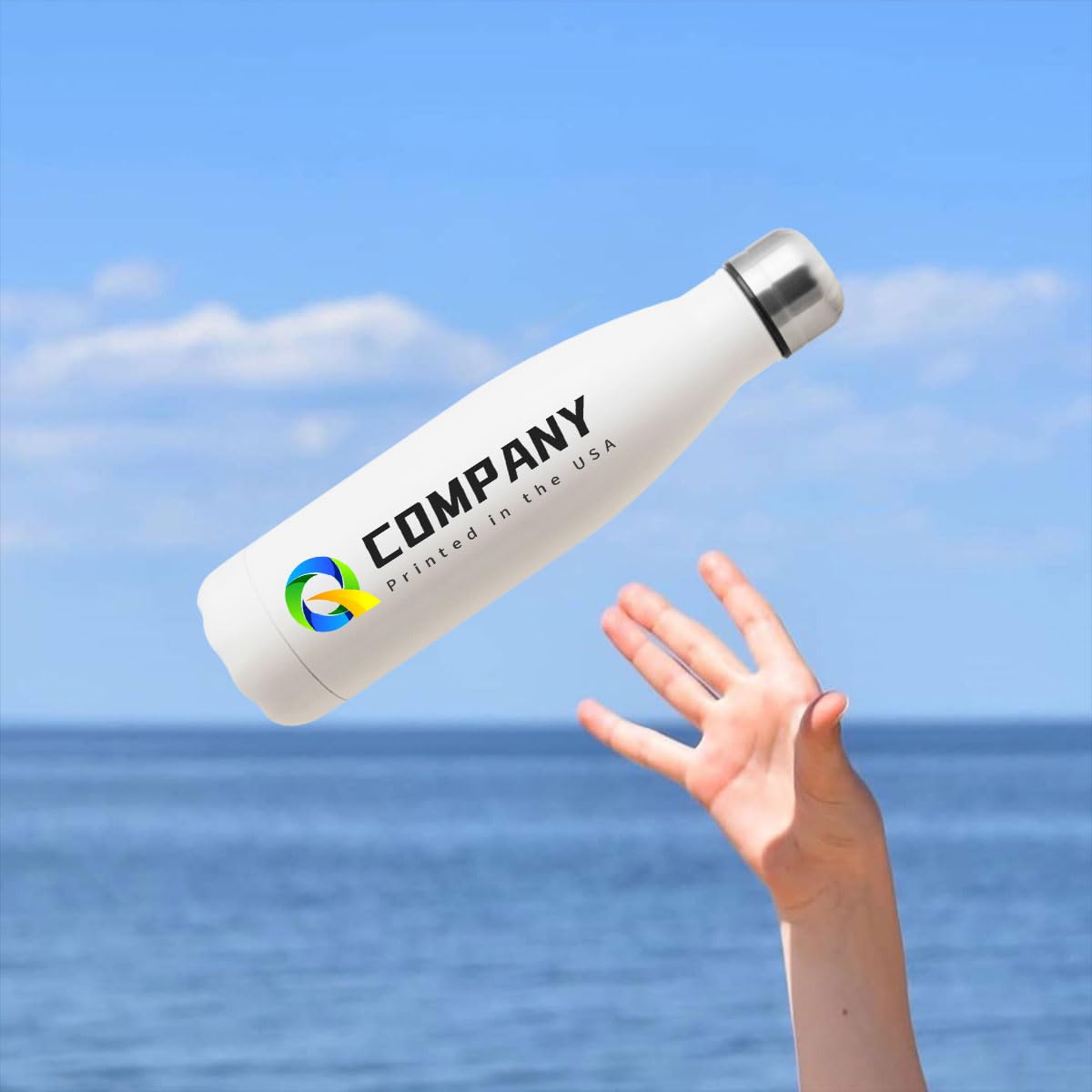 Personalisierte isolierte Wasserflasche, doppelwandige Edelstahl-Wasserflasche, auslaufsichere Thermosflasche, wiederverwendbare Wasserflasche für Sport und Reisen, Schwarz, 1 Stück