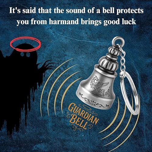 Image of OTTAVO Guardian Bell Keychain, Oxidized Copper, Tibetan Style, 5 cm Height, Good Luck Charm