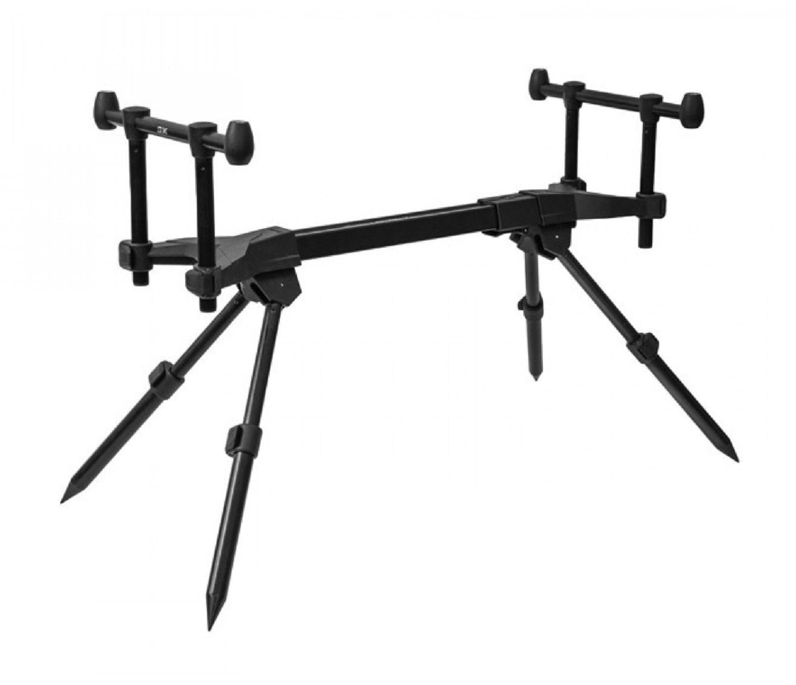 Delphin Support De Canne À Pêche, Rod Pod Bronx 2G Stalx - Pour 2 Cannes À La Carpe Stalking | Avec Housse De Transport | Hauteur Et Largeur Réglables | Idéal Pour Les Postes Étroits | Aluminium