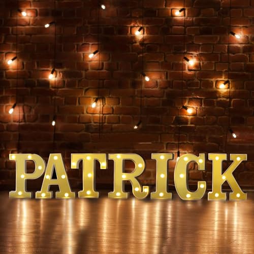 Image of Efavormart 6 inch Gold Marquee Letter P, Mirror Front Warm White LED Light Up 3D Sign, Battery Operated 72H Glow for Wedding Party & Wall Decor