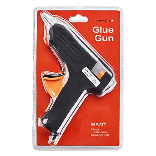 Lawazim Glue Gun -60Watts Black- Crafting and Repair Tool - Electric Hot Melt Precision Adhesive Glue Stick Gun for Office Art School Projects and Home Repairs -for DIY Industrial and Professional Use