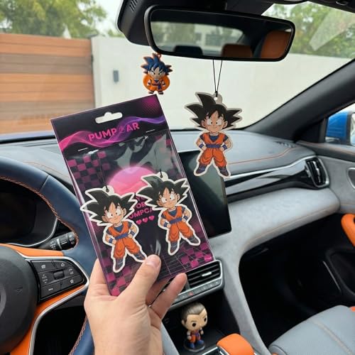 Image of PumpCar car air freshener 2-piece double-sided Goku kid hanging cherry-scented anime dragon for rearview mirror Car Interior Accessories Household Gifts