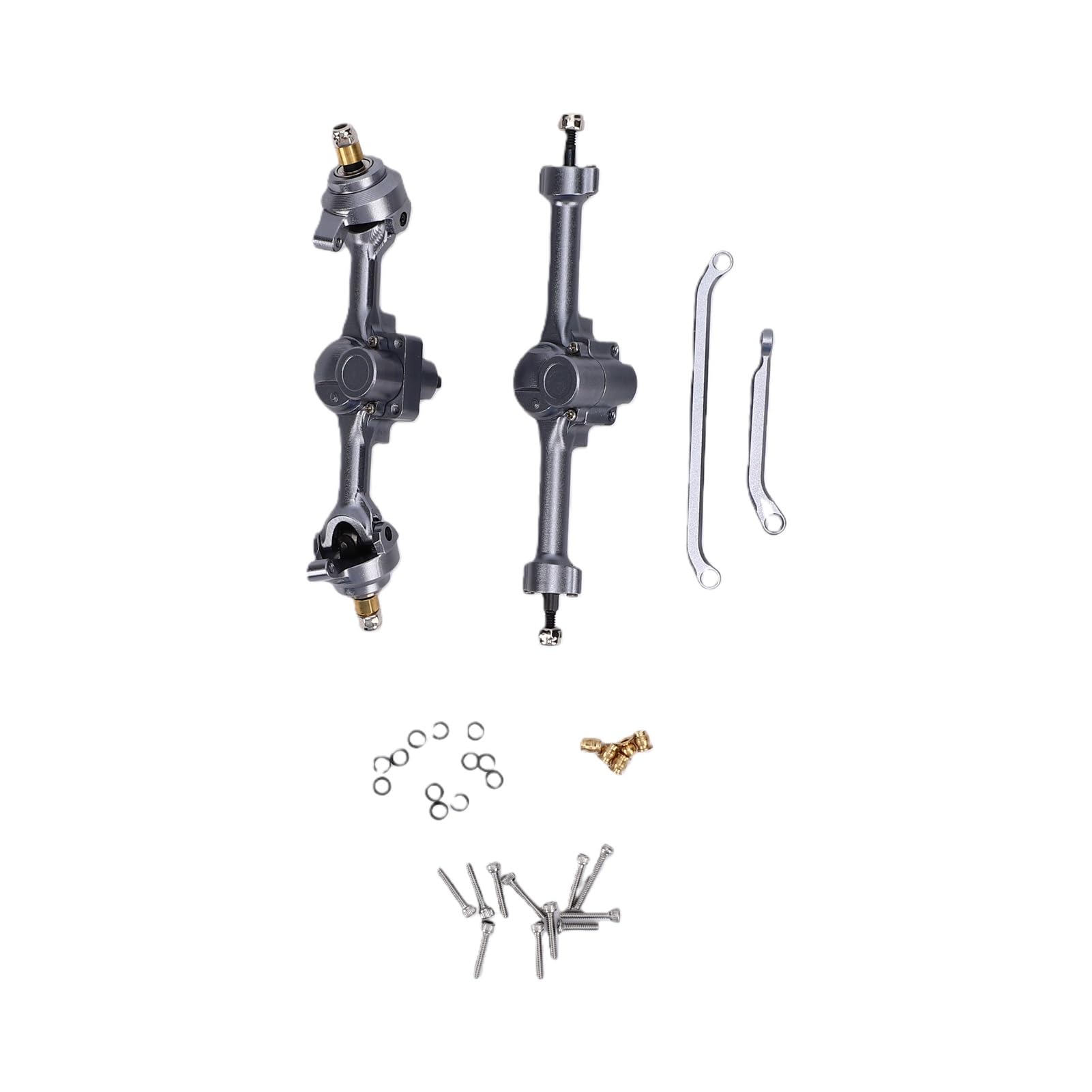 Eje Delantero y Trasero RC, Construcción de Aluminio (Silver)