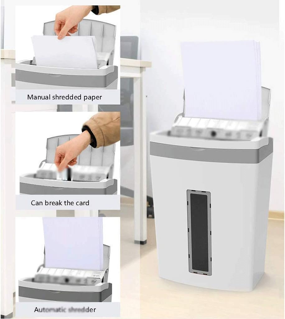 Automatic Shredder- 6-Sheet Heavy Duty Cross-Cut Paper/CD/Credit Card Shredder 10 Minutes Running Time,White
