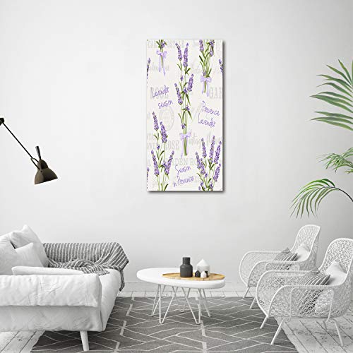 Tulup Schilderij op gehard glas- 60x120 - Schilderij Muurdecoratie - Wanddecor Kunstdruk - Modern Decoratief Beeld Gedrukt - Decoratie Poster Foto Afbeelding - Lavendel - Afbeelding 4