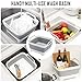 Collapsible Dish Basin with Drain Plug, 9L 2.4 Gallon Portable Wash Basin Dishpan Space Saving Dish Washing Tub Foldable Sink Tub Kitchen Storage Tray Grey