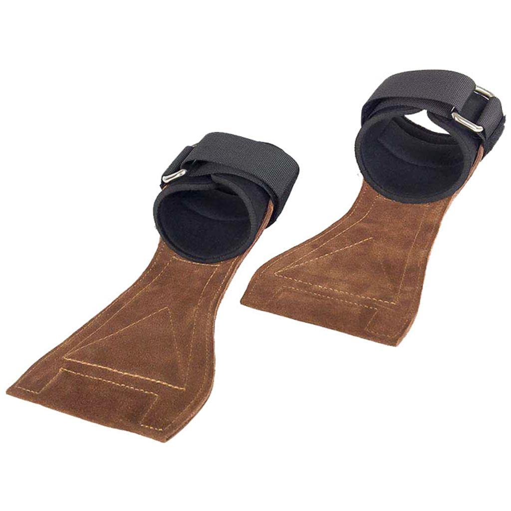 CALANDIS™ Pair Cowhide Weight Lifting Wrist Straps Hand Bar Grip Support Gym Wraps Brown M | Gloves Straps & Hooks | Strength Training | Fitness Running & Yoga-image-8